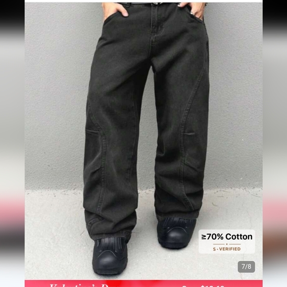 Manfinity Other - Manfinity Denim Baggy Jeans Charcoal Black Loose Fit High-waisted Men's Small